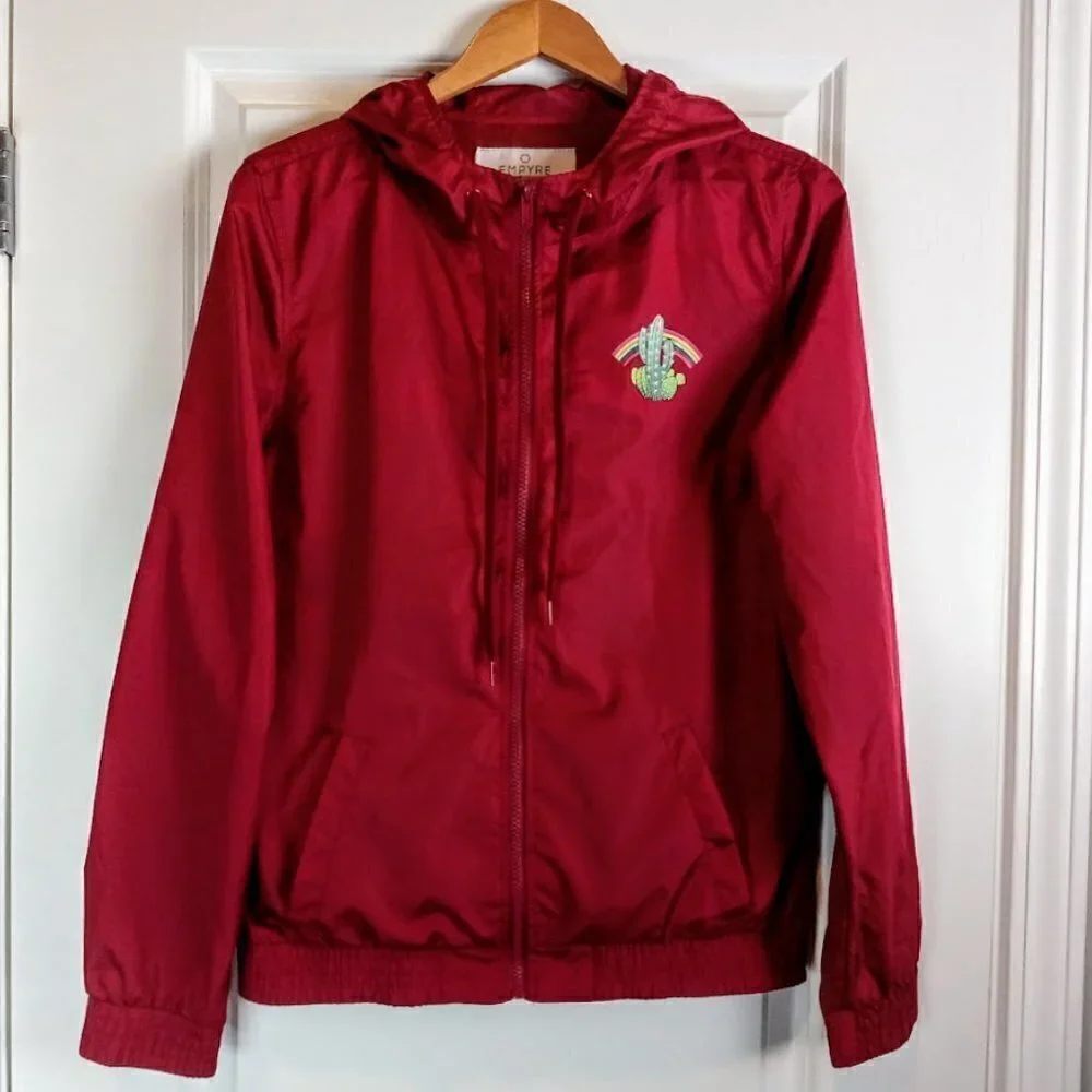 Empyre Keana Road to Nowhere Red Hooded Windbreaker Jacket